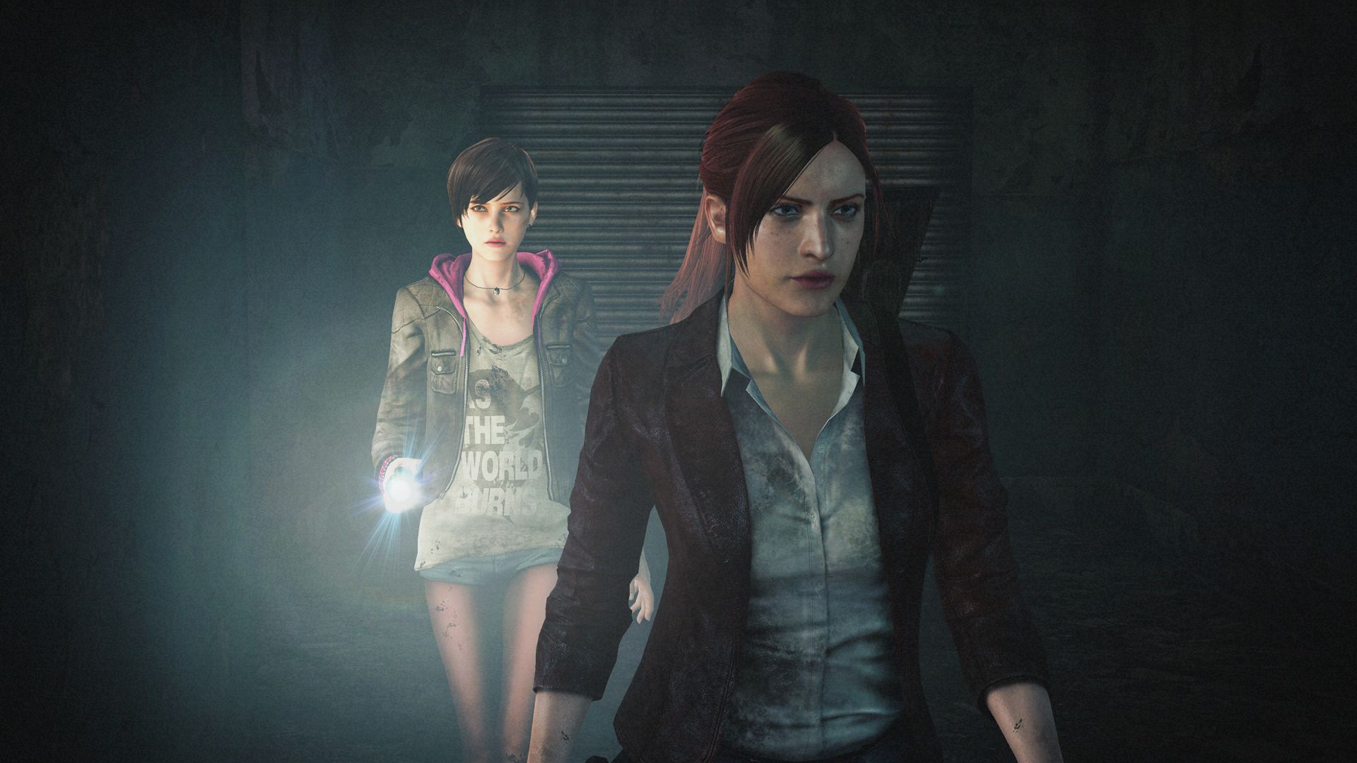 Claire and Moira exploring in Resident Evil Revelations 2