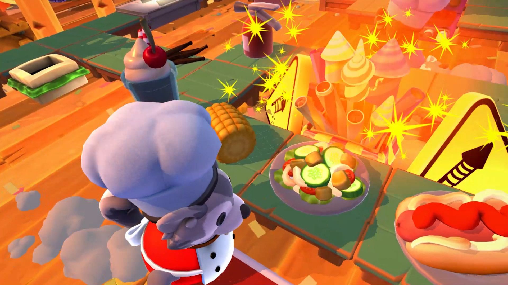 Cooking food in Overcooked 2