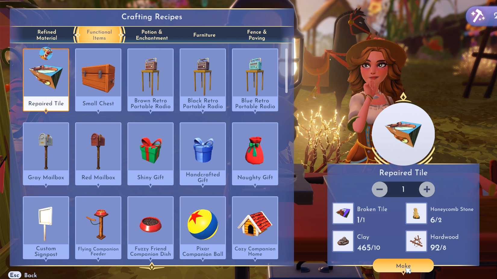 craft repaired tile in ddv disney dreamlight valley