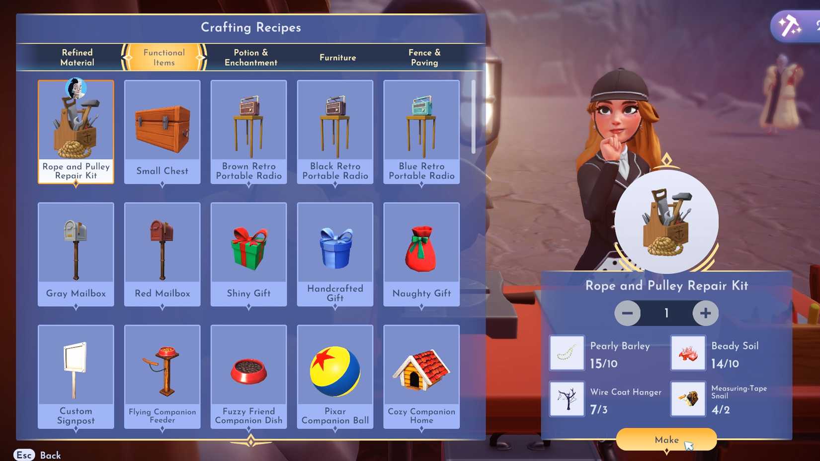 craft rope and pulley repair kit in ddv disney dreamlight valley