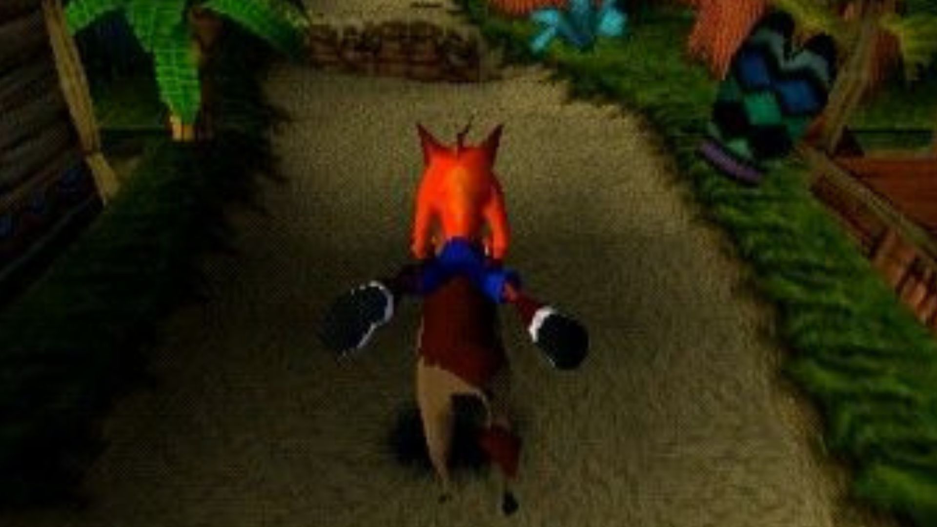 Crash running around on the hog - Crash Bandicoot