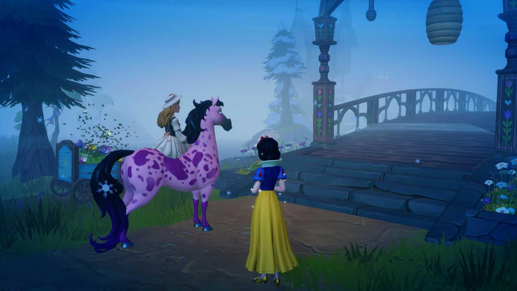 cross the bridge with snow white in ddv disney dreamlight valley