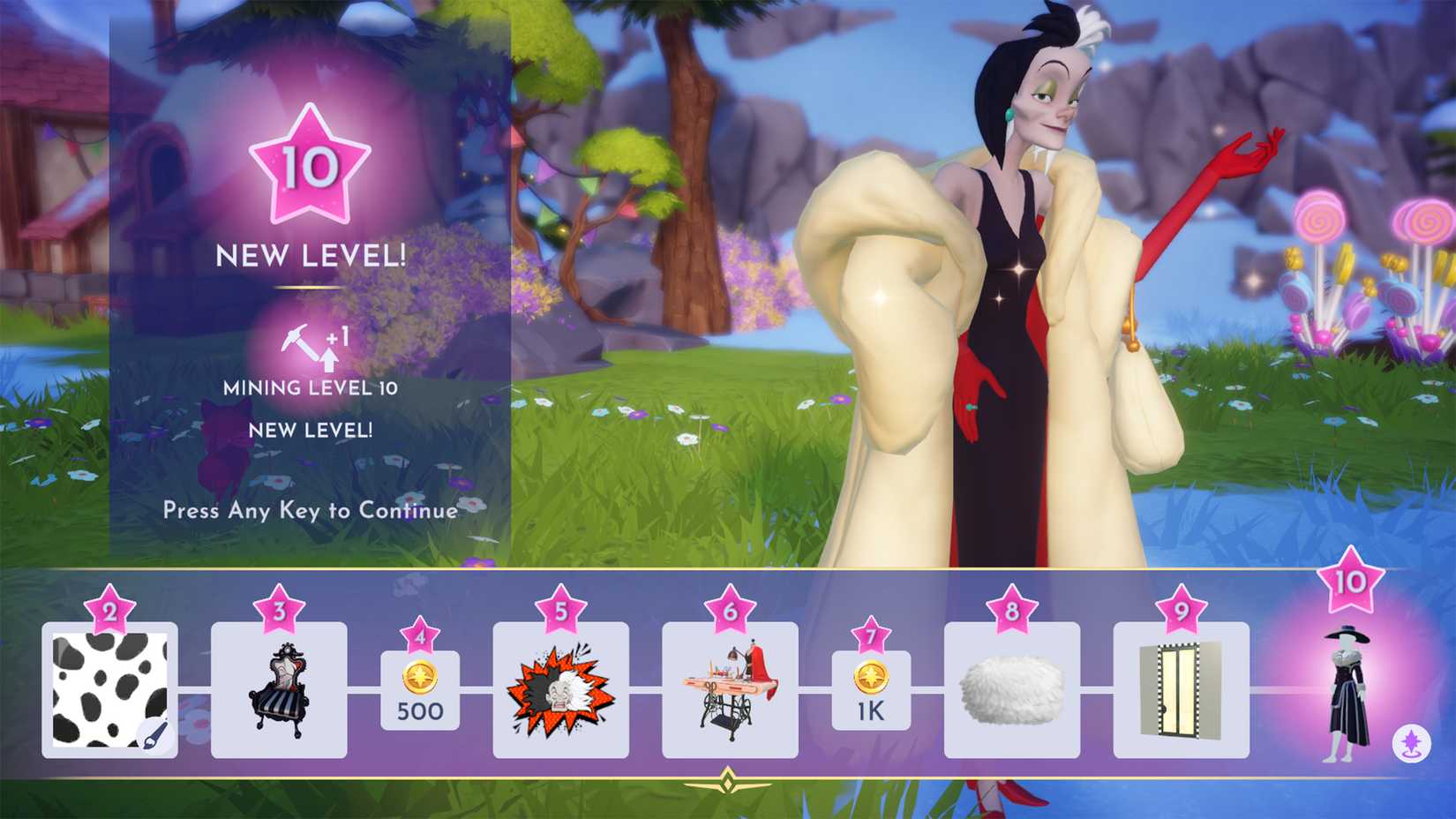 cruella level 10 in ddv disney dreamlight valley