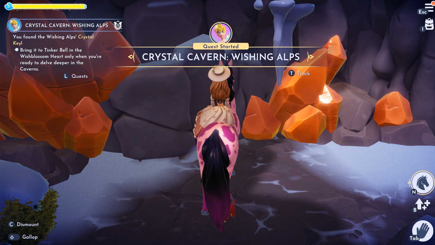 caverna de cristal desejando busca nos alpes em ddv disney dreamlight Valley