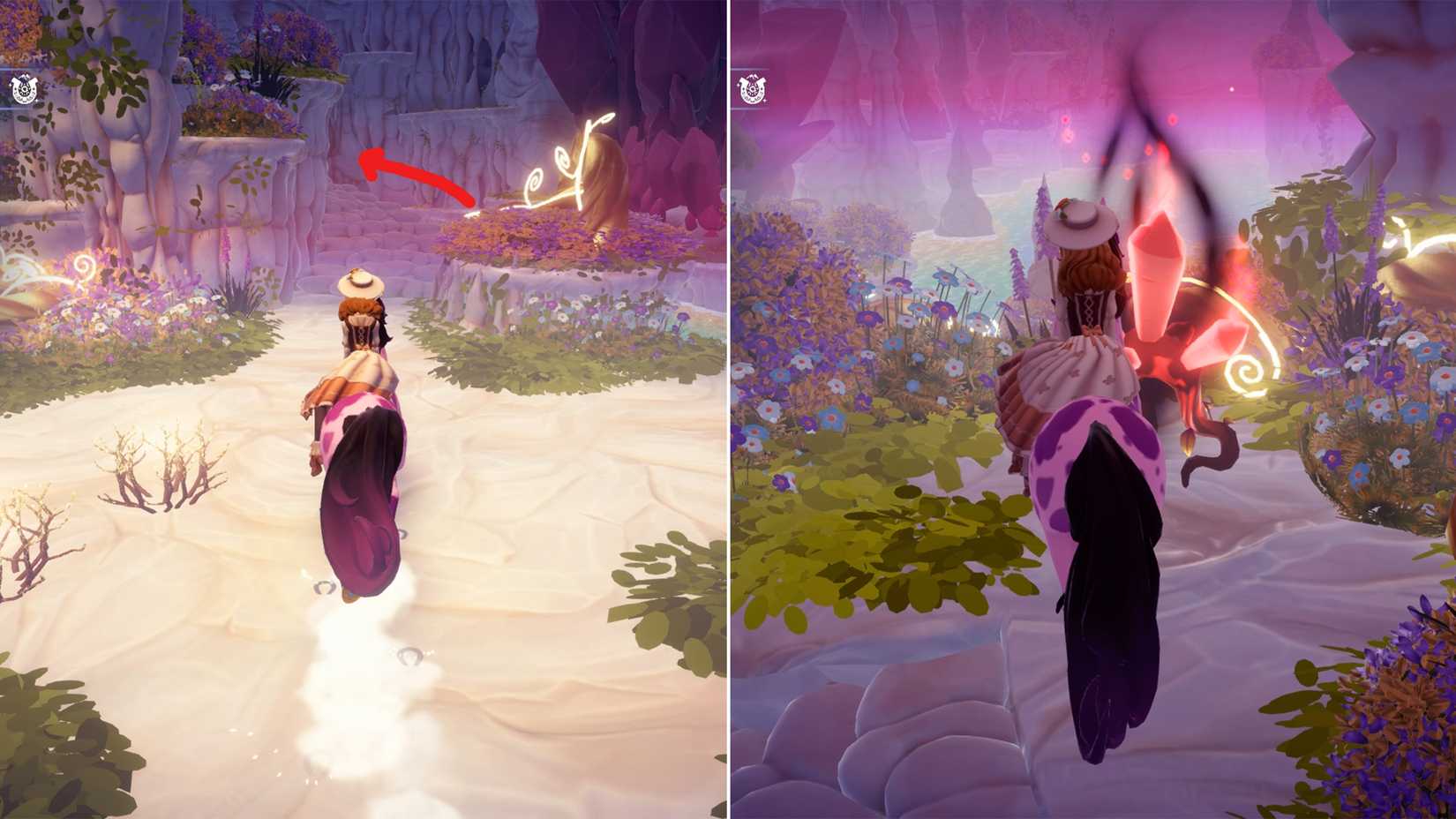 crystal location atop the rock spire in ddv disney dreamlight valley