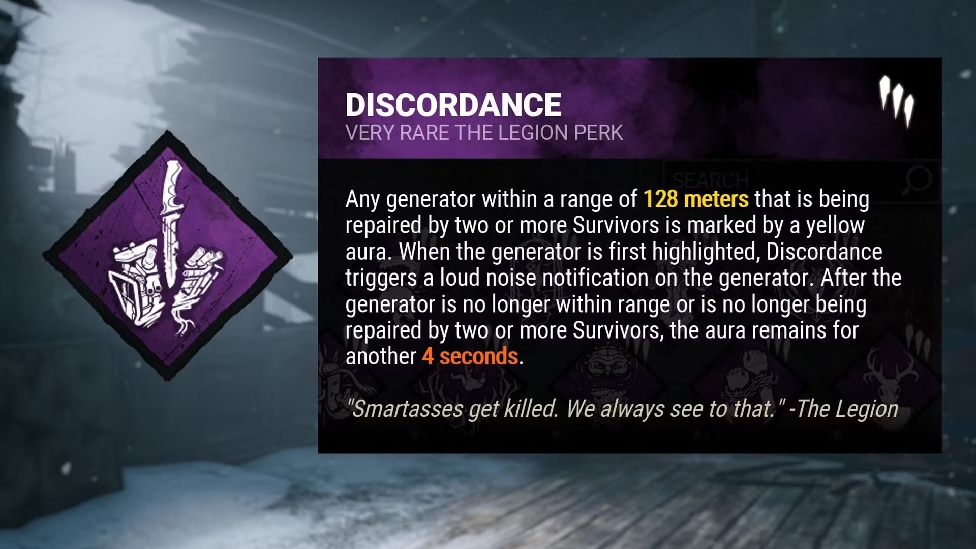 dead by daylight perk description discordance