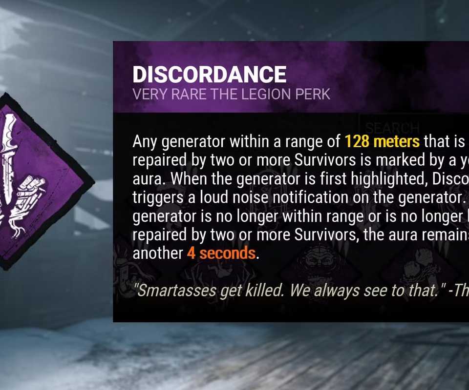 dead by daylight perk description discordance