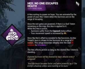 dead by daylight perk description hex no one escapes death