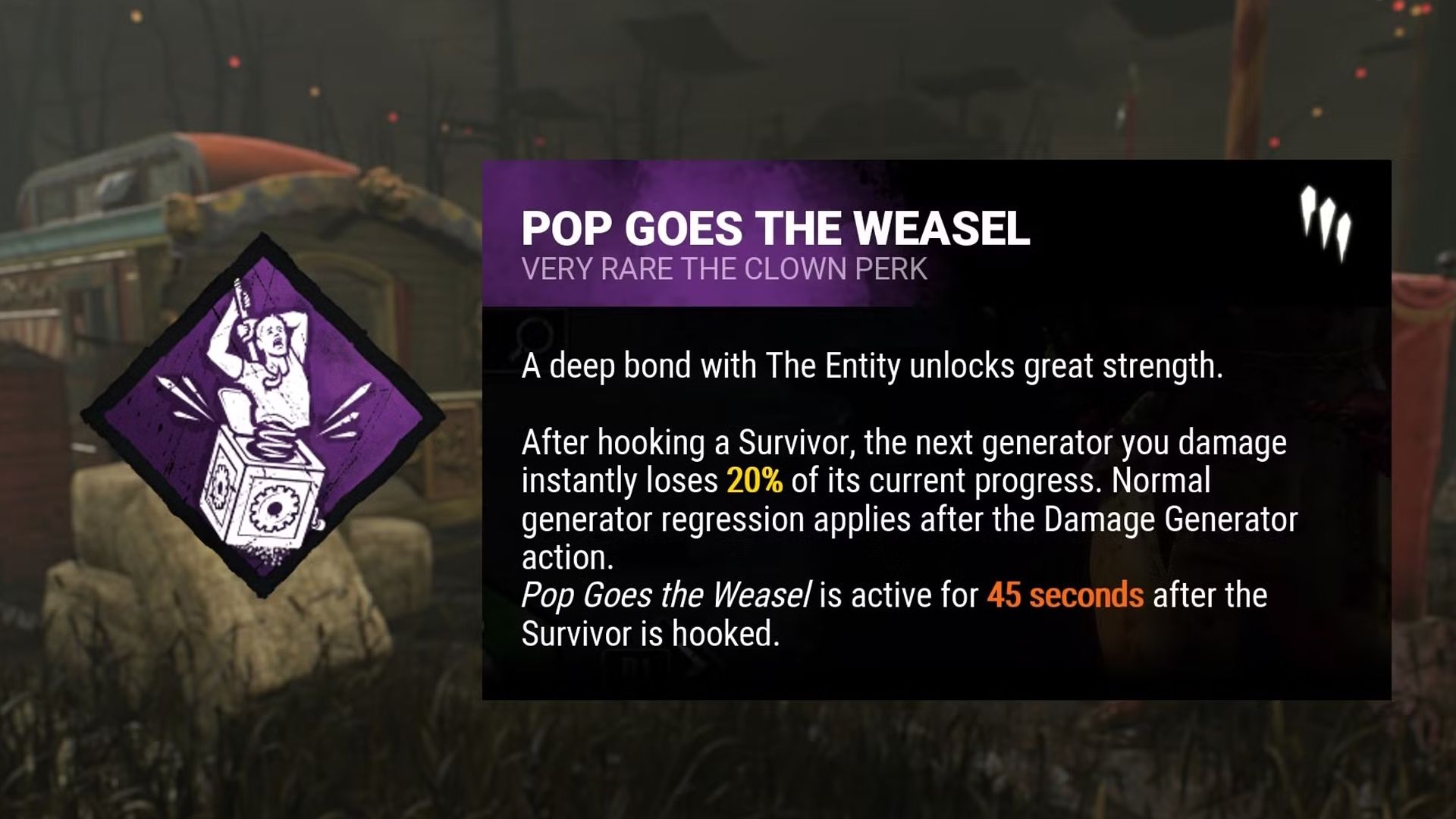 dead by daylight perk description pop goes the weasel