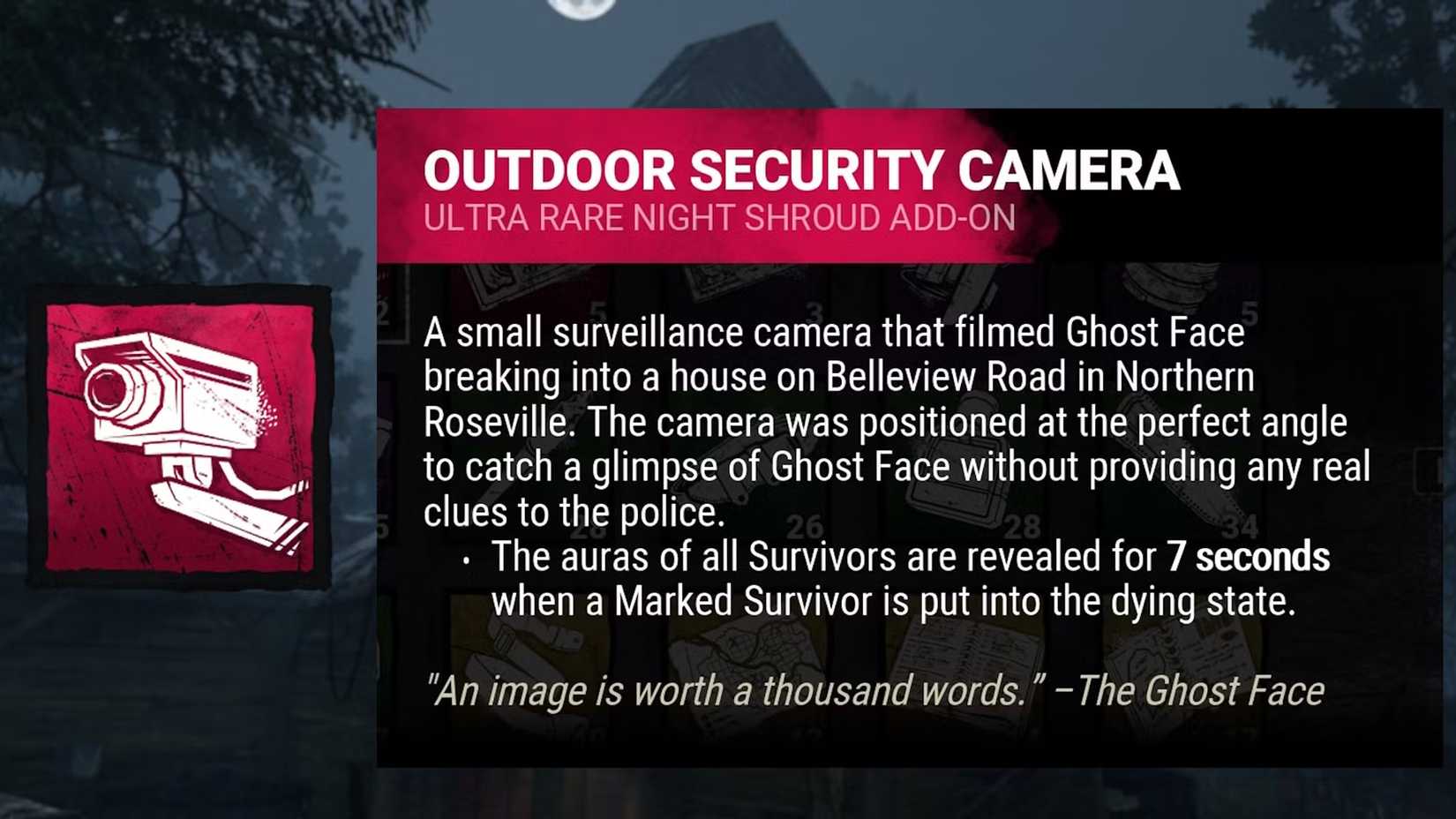 dead by daylight the ghost face outdoor security camera addon