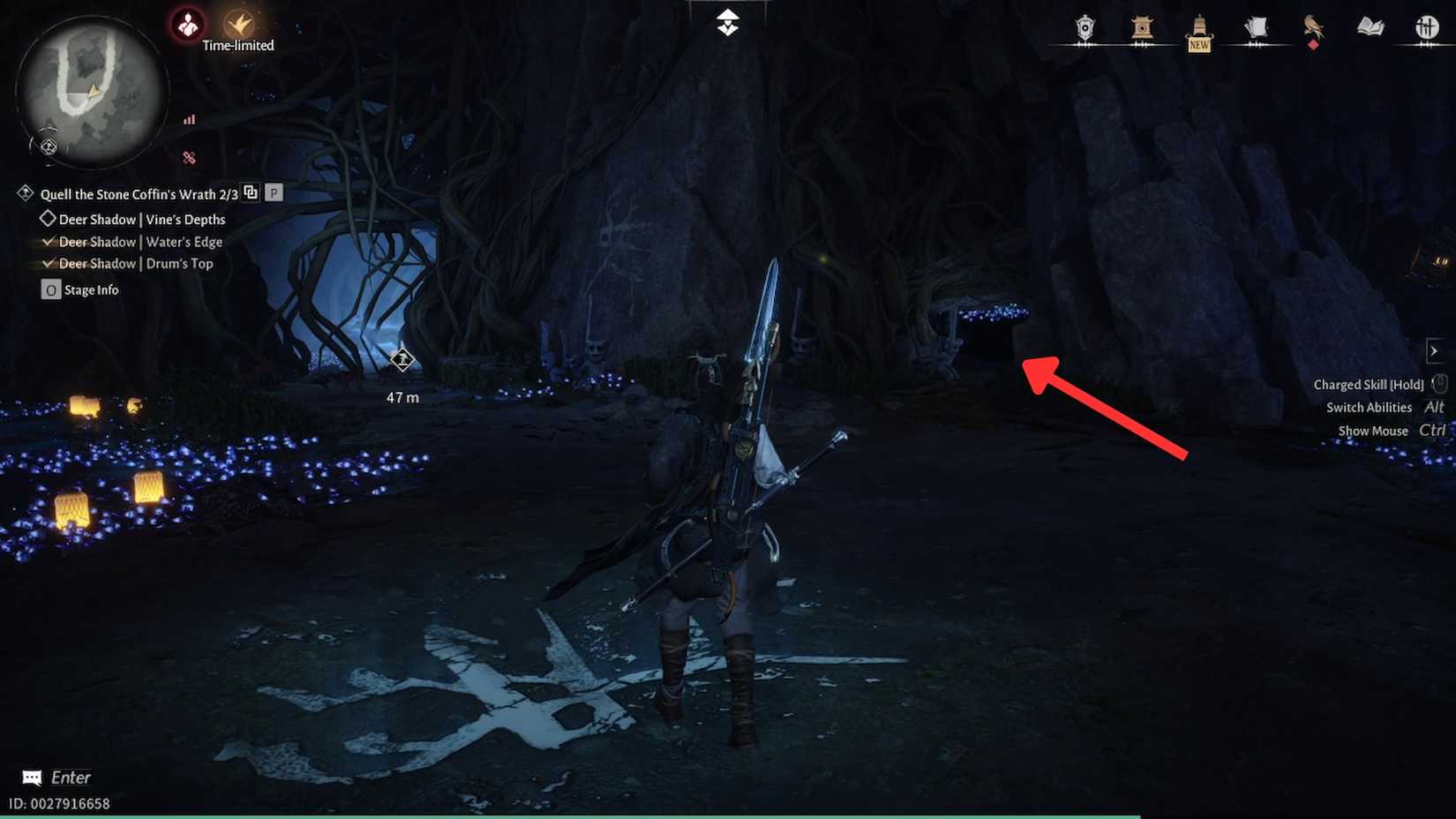 deer shadow vines depth where winds meet