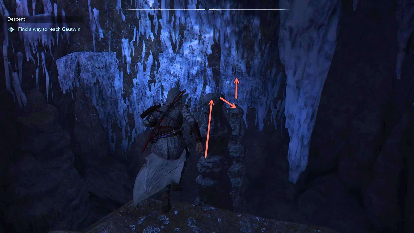 Descent Quest Assassin's Creed Shadows X Attack on Titan Crystal Cave Traversal