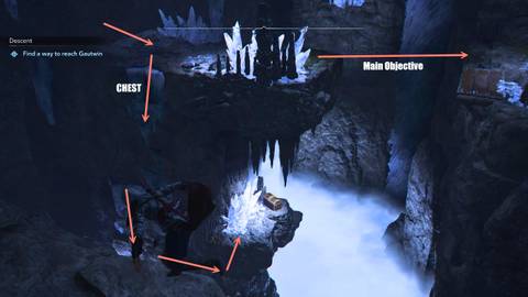 Descent Quest Assassin's Creed Shadows X Attack on Titan Traversal Cave Section Chest