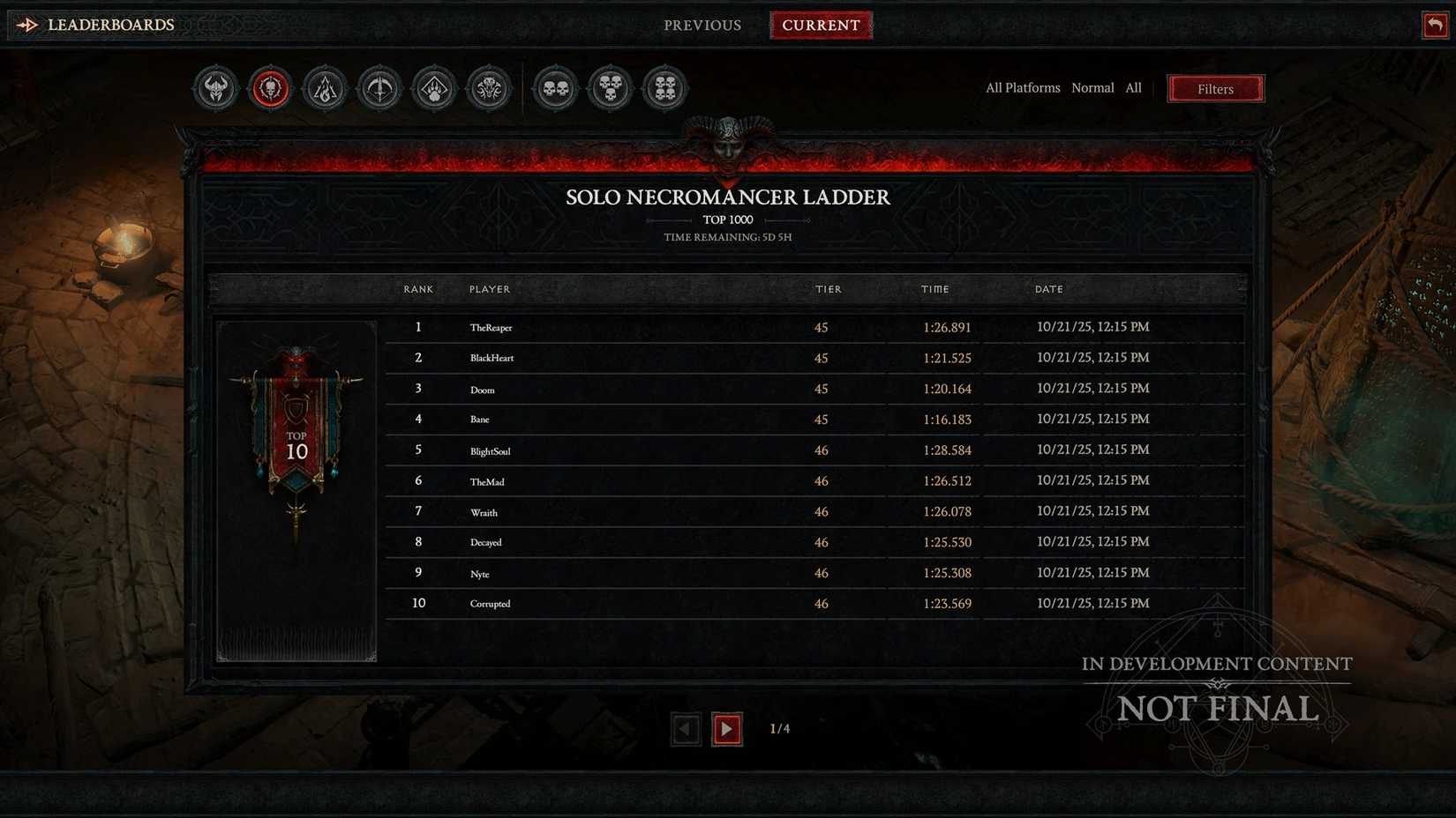 diablo 4 season 11 tower leaderboard ui