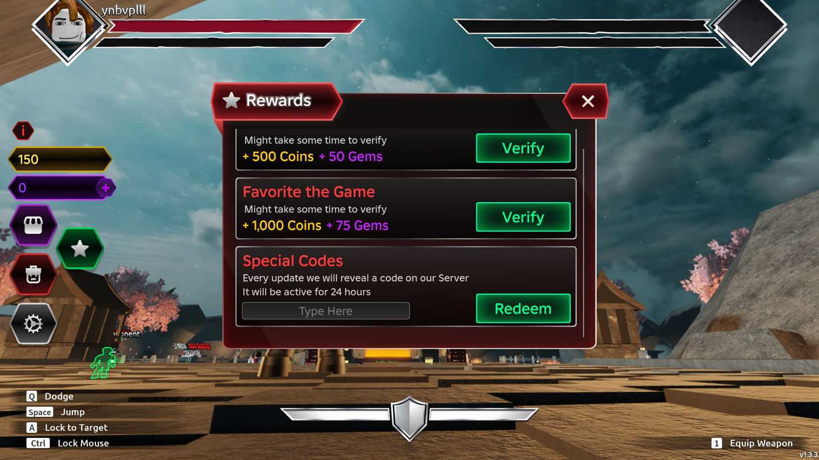 Dueling Grounds the codes tab