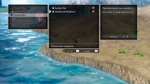 Equipping a helment in Dragon Quest 1 HD-2D Remake