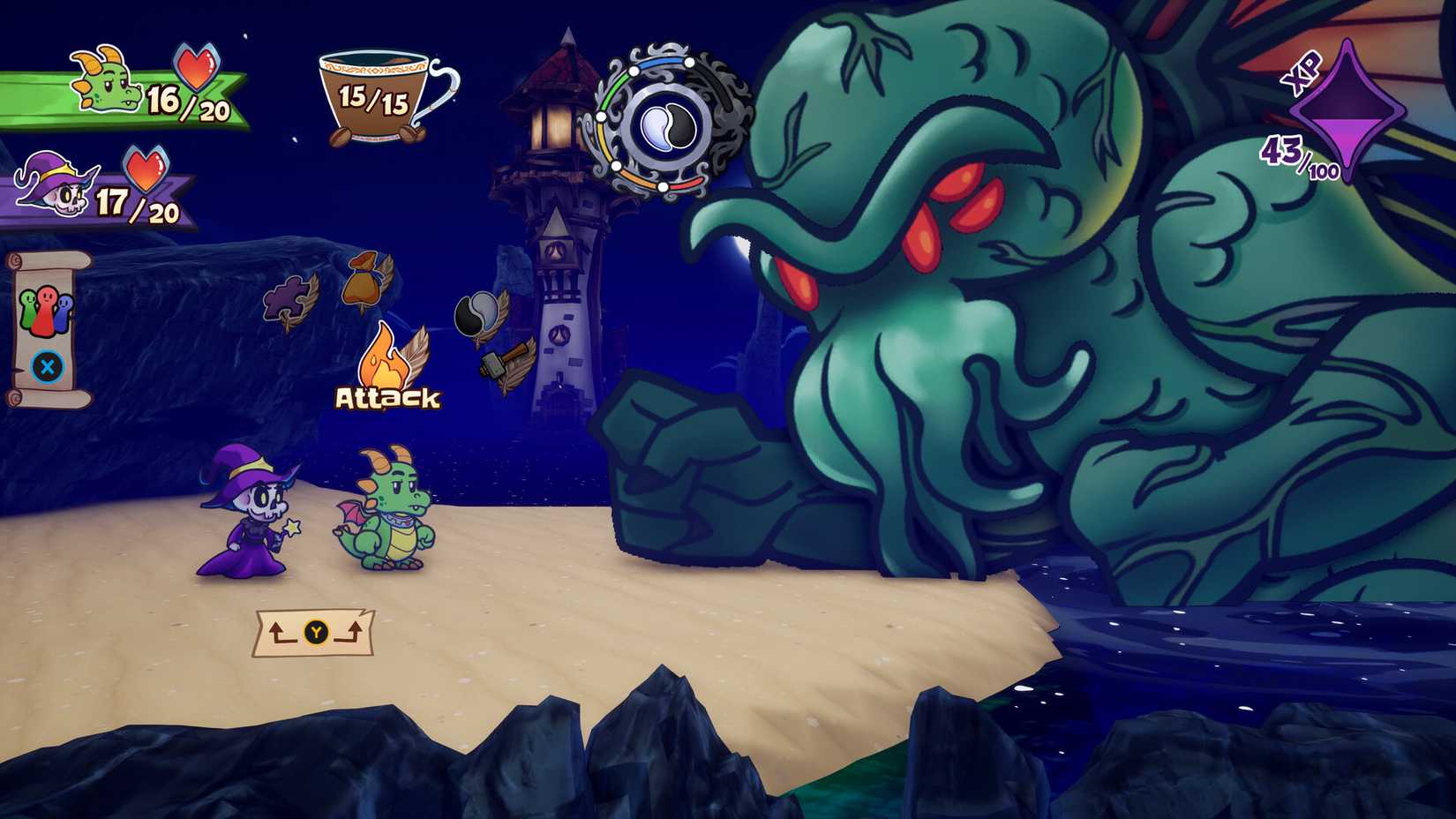 Pertarungan bos Cthulu di Escape from Ever After