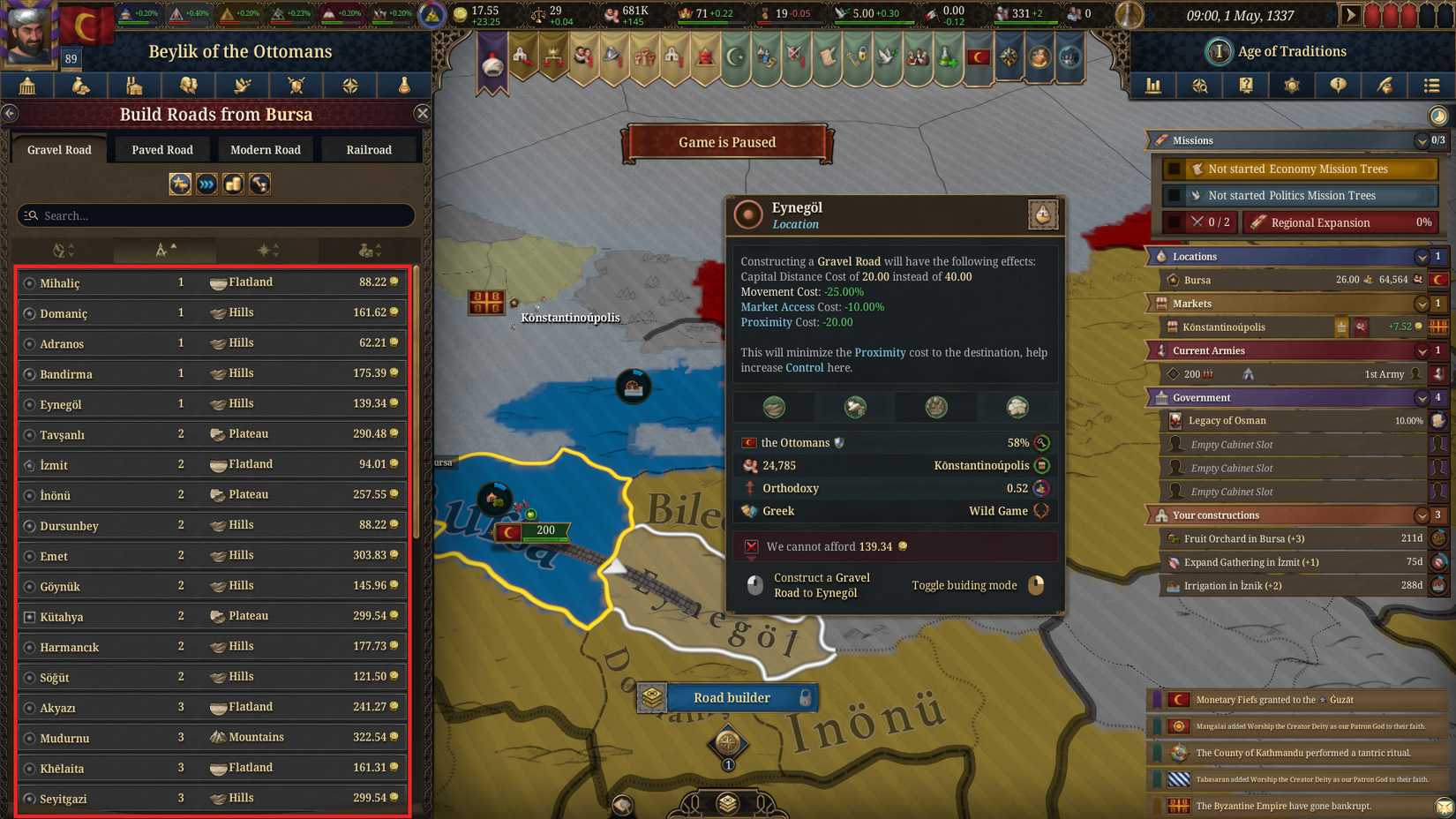 Eu5 Control How To Build Roads In Europa Universalis V