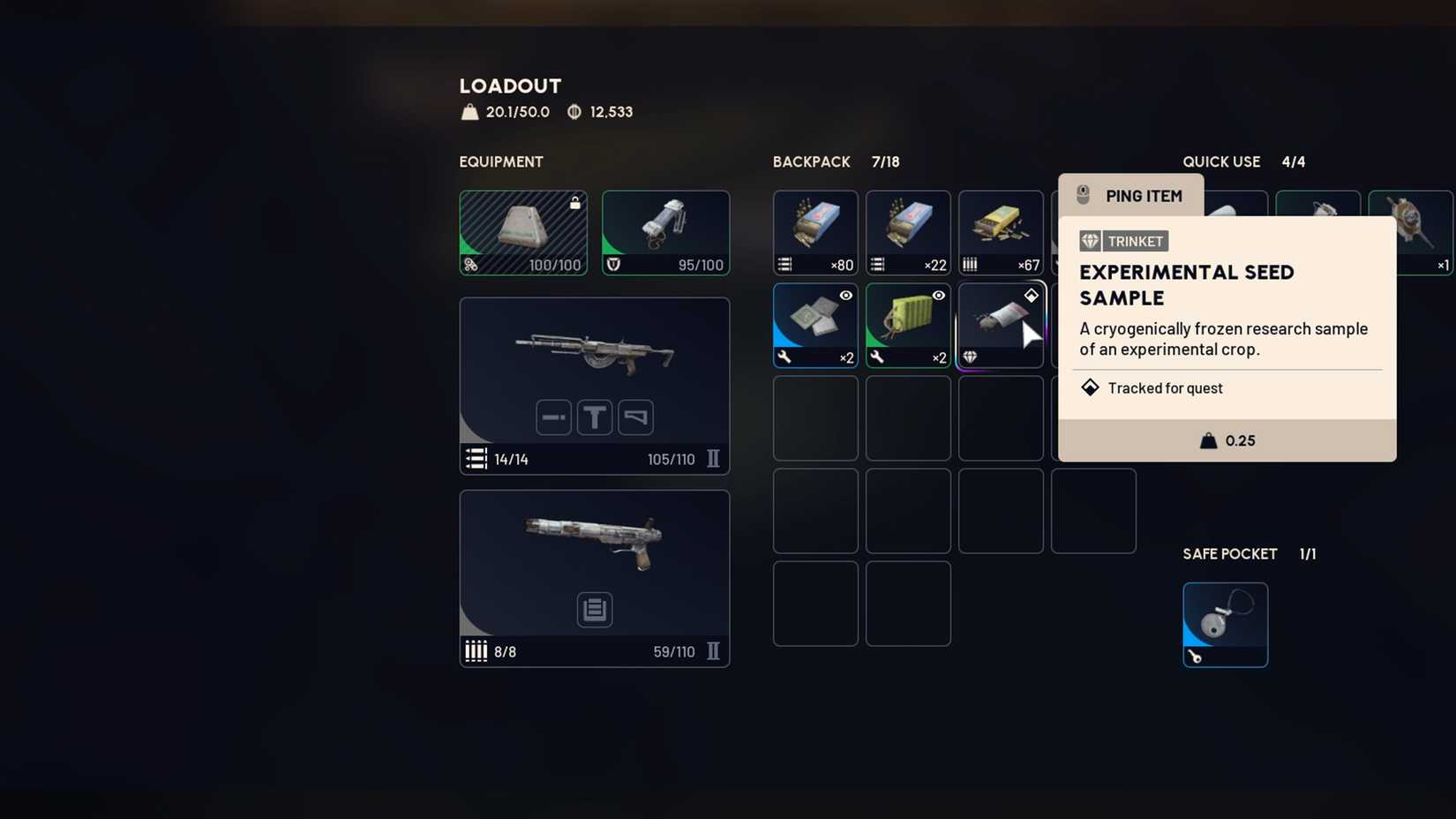 Experimental seed samples from ARC Raiders