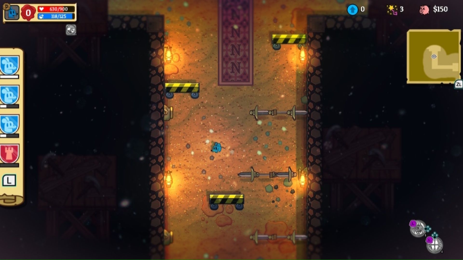 Exploring a dungeon as a rat in Nobody Saves the World