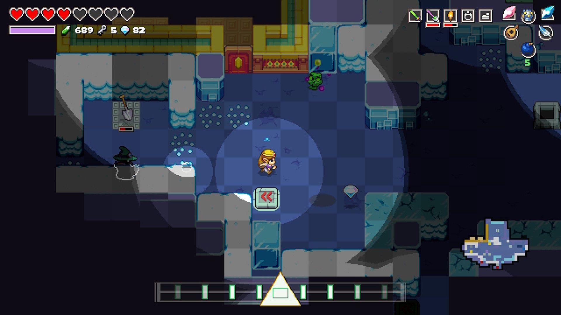Exploring a dungeon as Zelda in Cadence of Hyrule