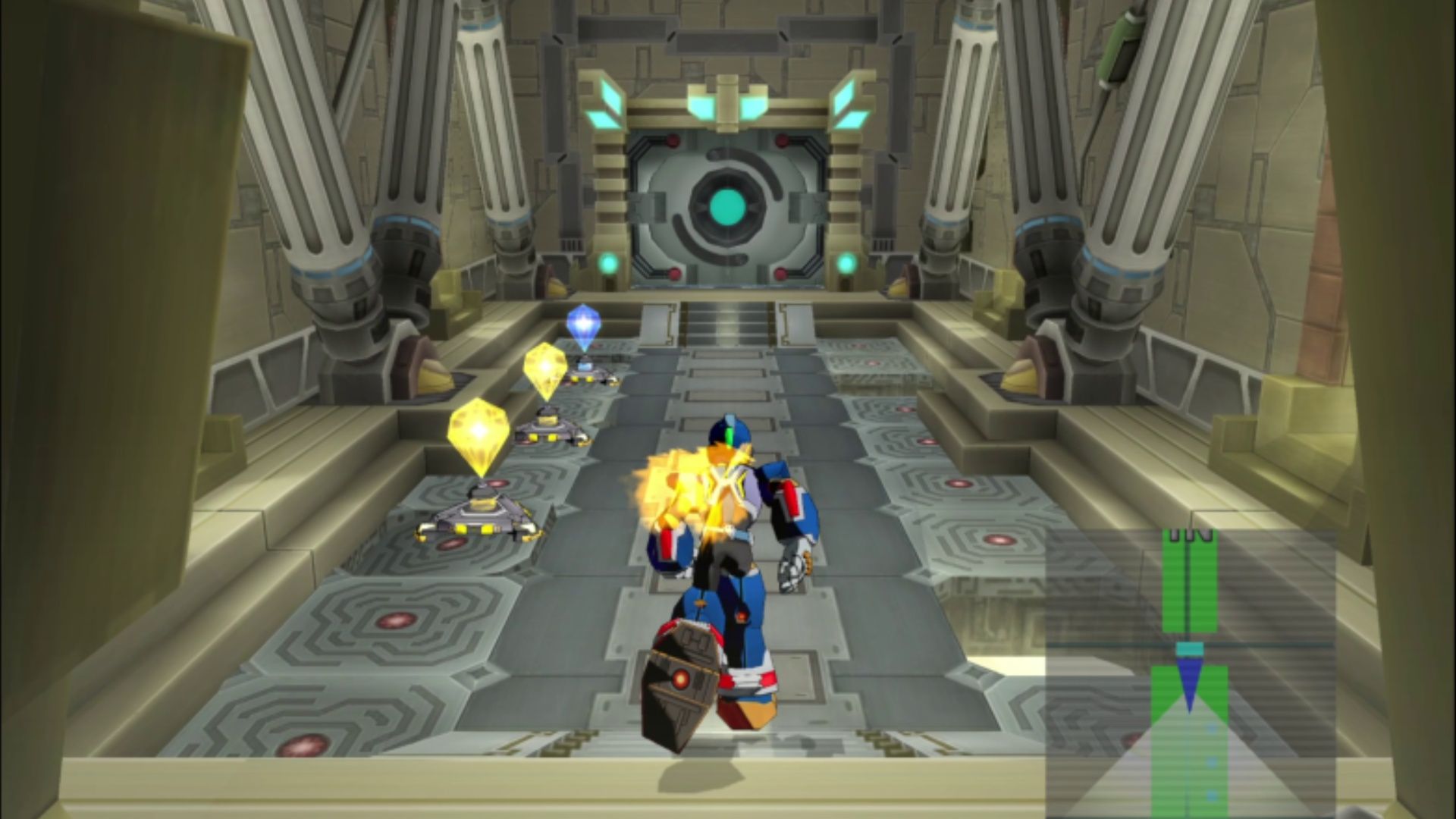 Exploring a dungeon in Mega Man X Command Mission