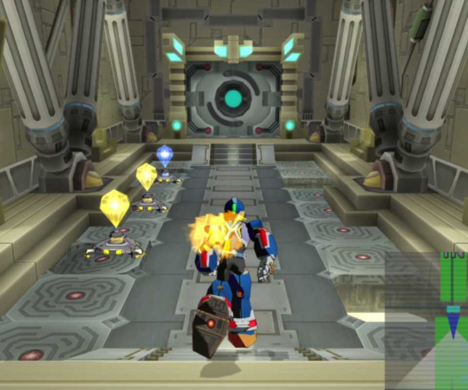 Exploring a dungeon in Mega Man X Command Mission