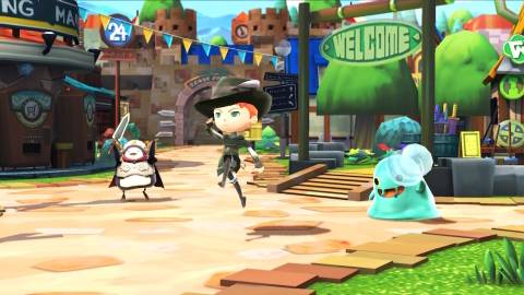 Exploring a town in Snack World The Dungeon Crawl Gold