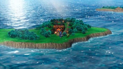 Exploring Shrine of Flames island in Dragon Quest 2 Remake