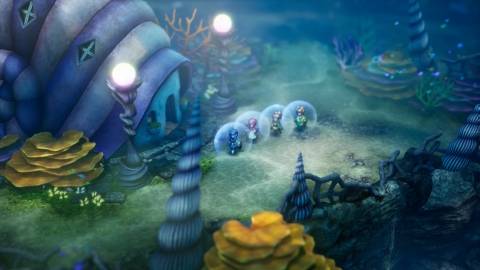 Exploring underwater in Dragon Quest 2 Remake