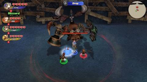 Facing a boss in Final Fantasy Crystal Chronicles