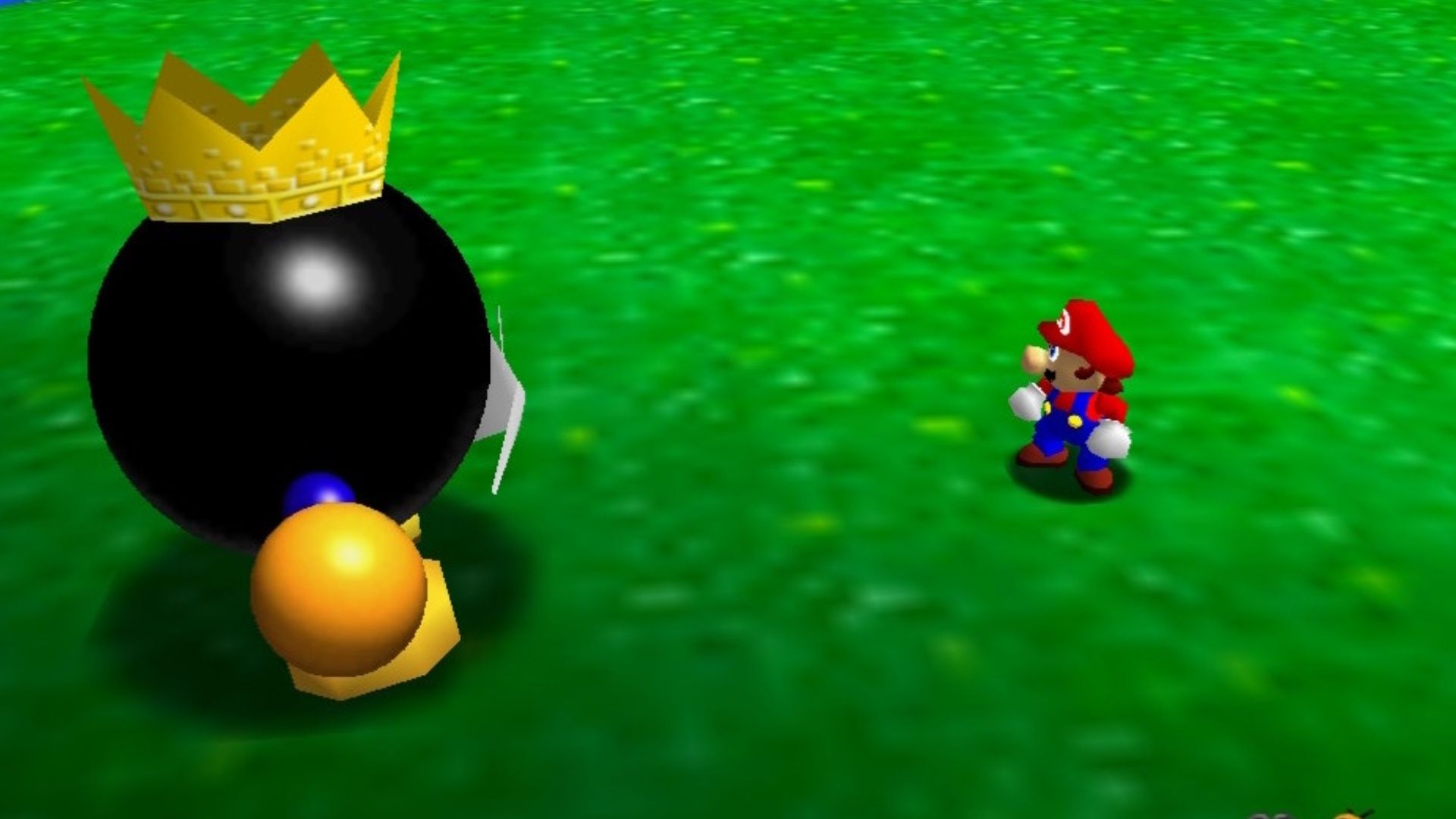 Facing King Bomb in Super Mario 64