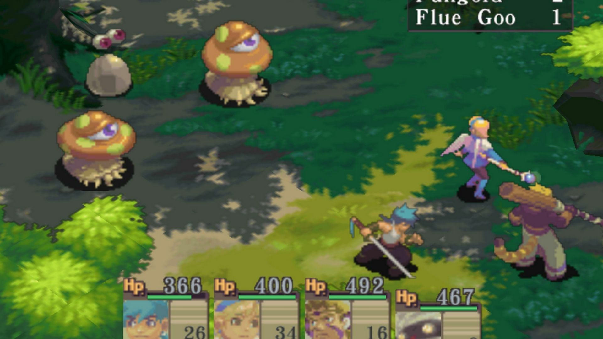 Fighting a battle in Breath of Fire 4