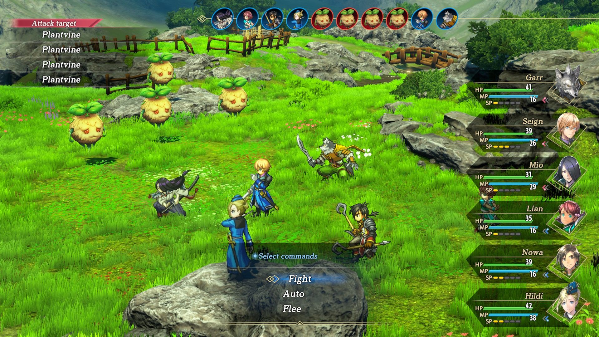 Fighting a battle in Eiyuden Chronicle Hundred Heroes