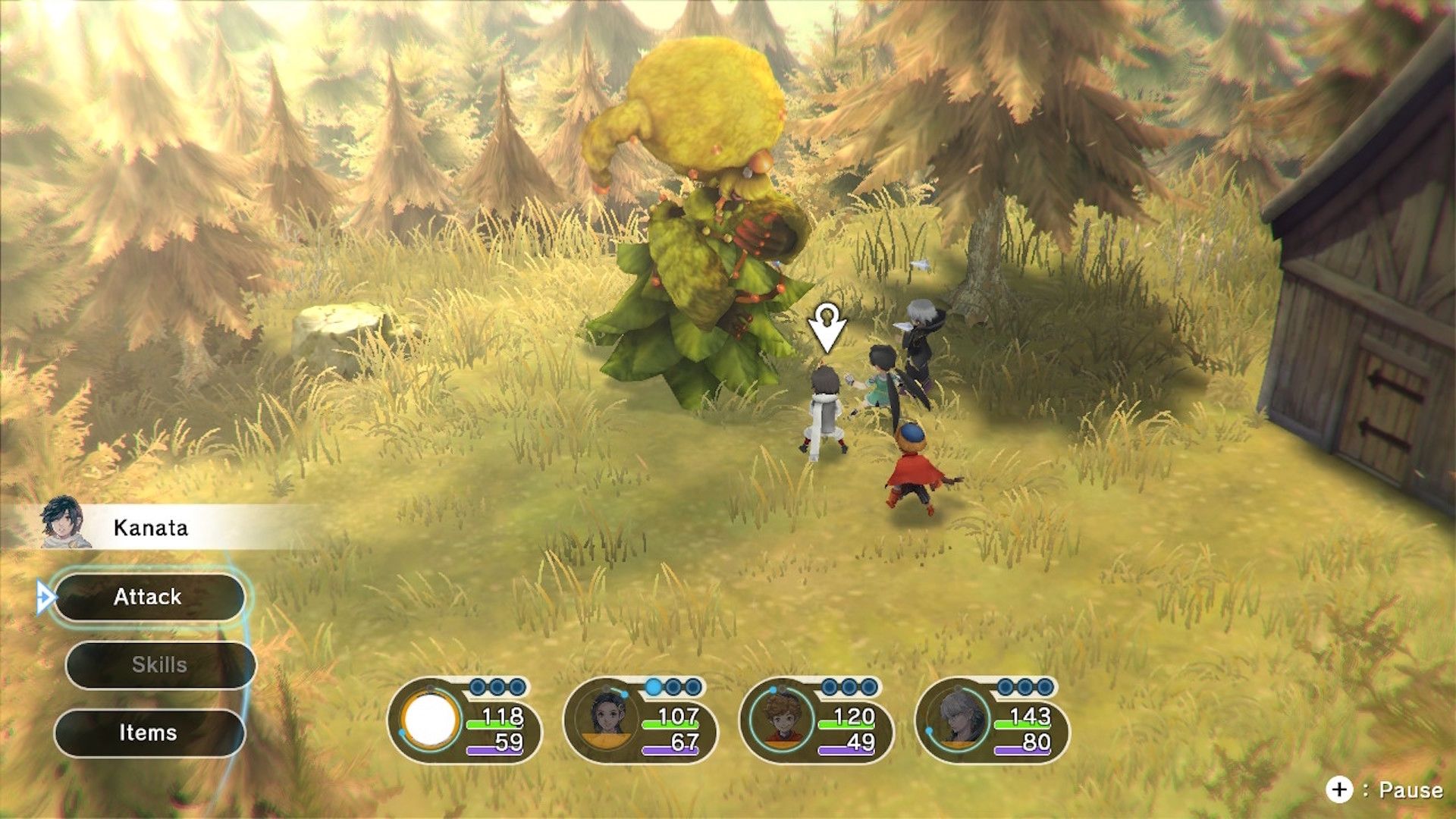 Fighting a battle in Lost Sphear