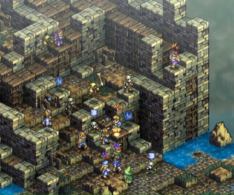 Fighting a battle in Tactics Ogre Reborn