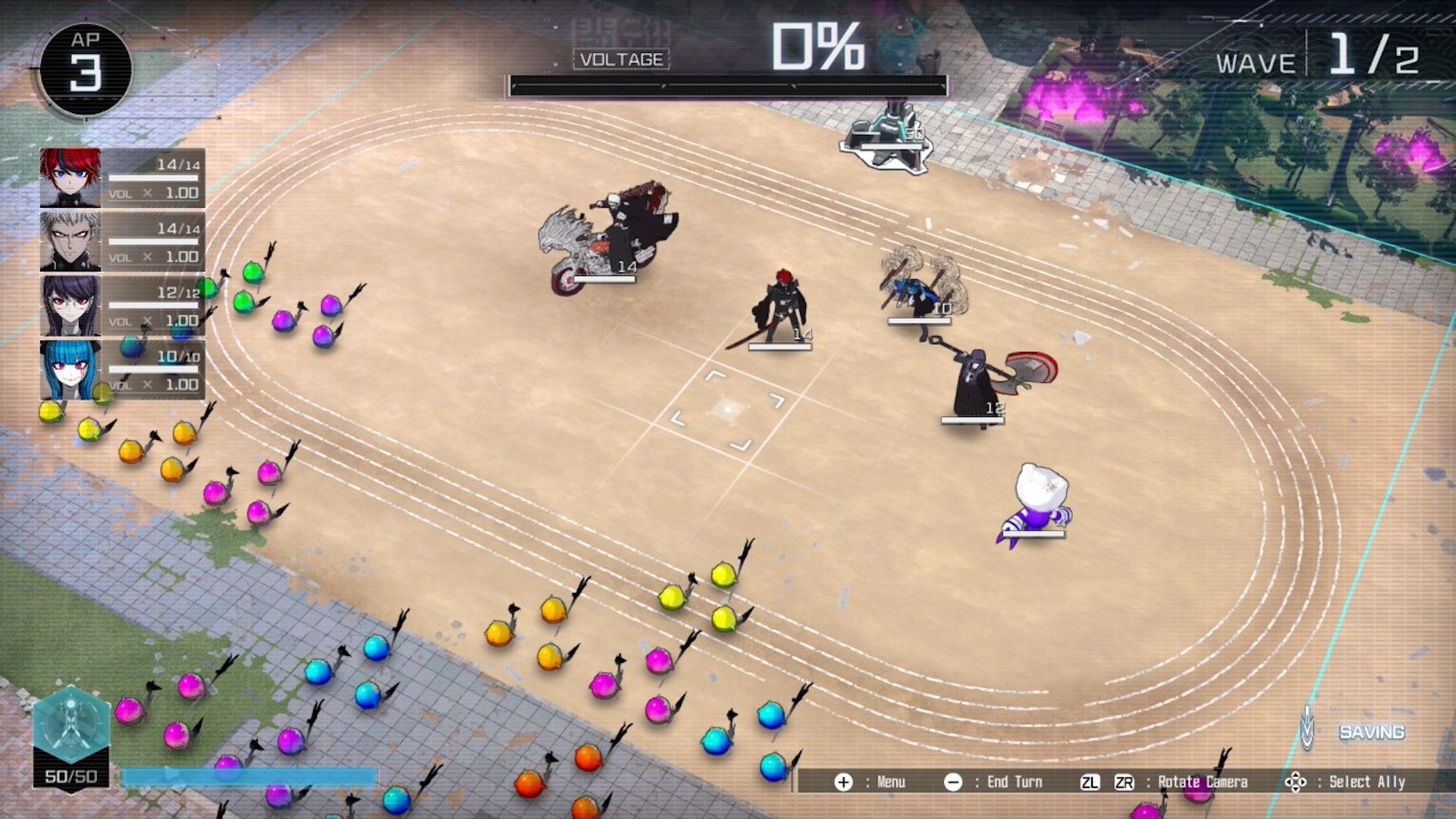 Fighting a battle in The Hundred Line Last Defense Academy