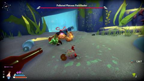 Fighting a boss in Another Crab's Treasure