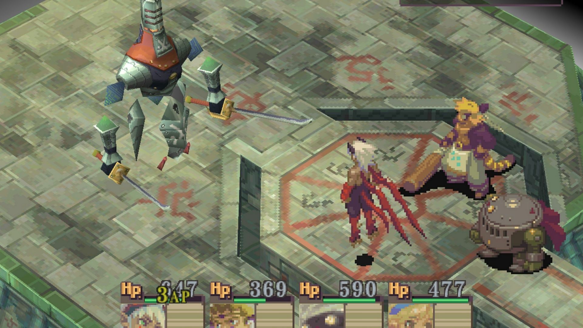 Fighting a boss in Breath of Fire 4