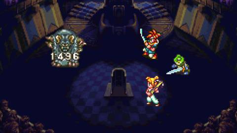 Fighting a boss in court in Chrono Trigger