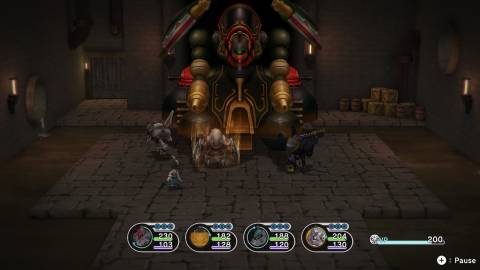 Fighting a boss in Lost Sphear