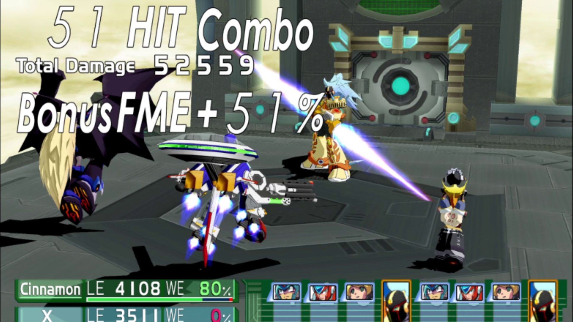 Fighting a boss in Mega Man X Command Mission