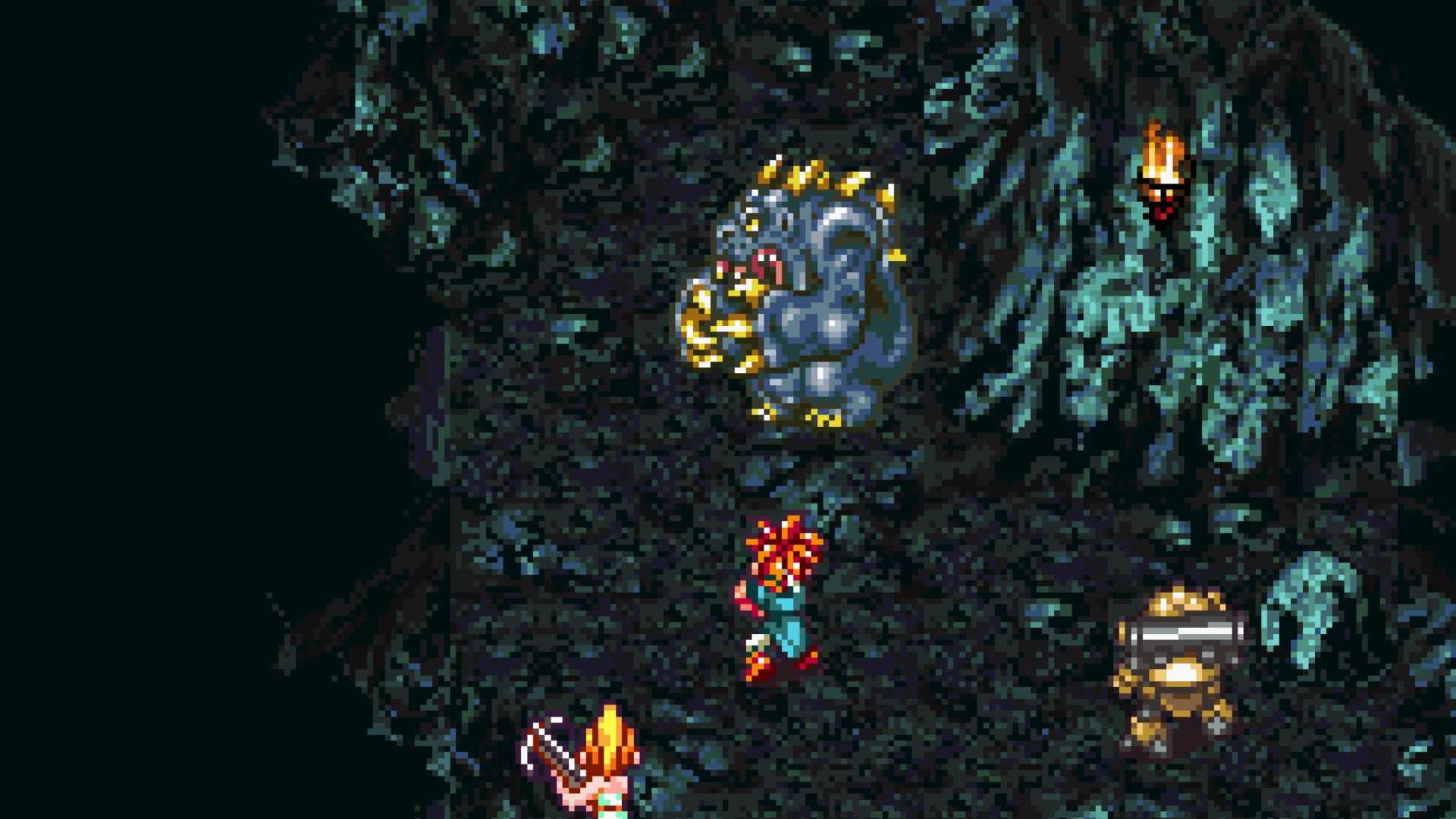 5 Game RPG Turn-Based Klasik yang Layak Mendapat Nilai Sempurna 10/10 29 Fighting a cave boss in Chrono Trigger