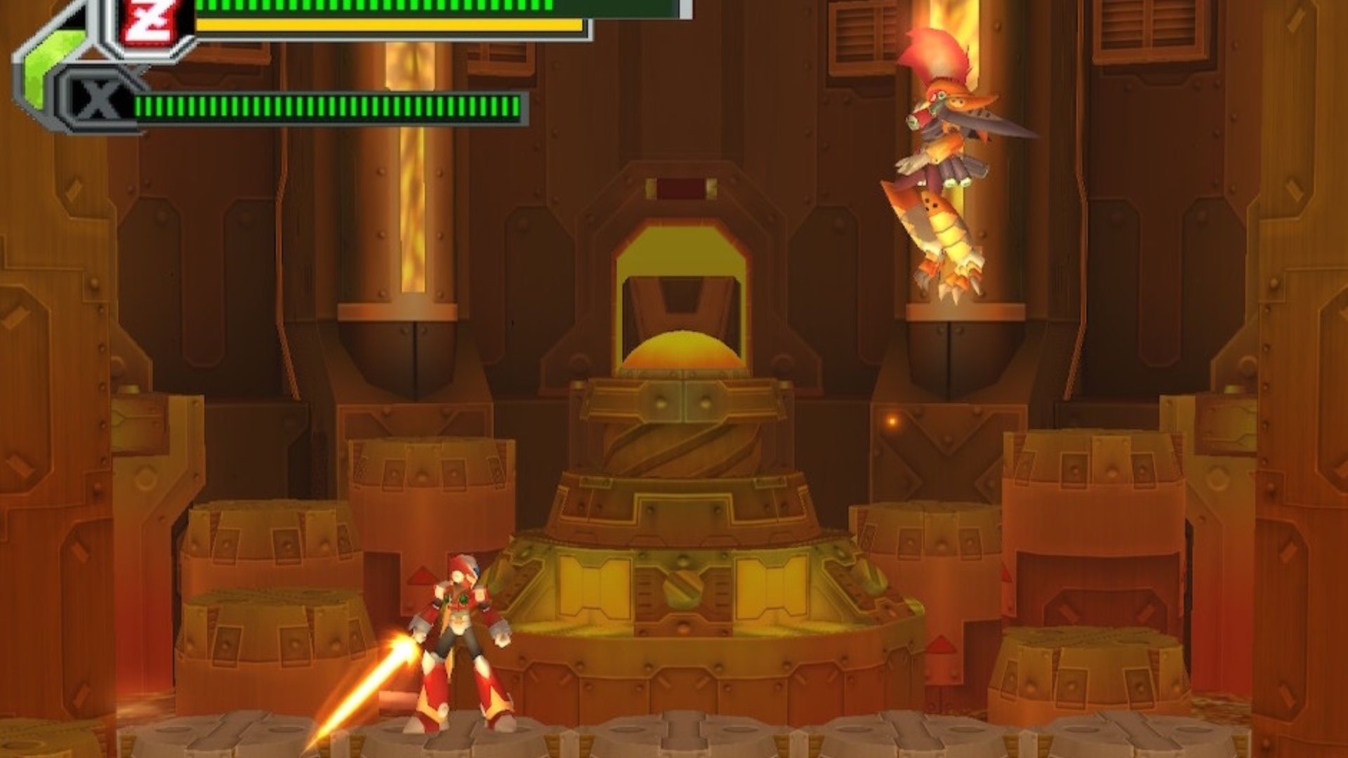 Fighting Burn Rooster in Mega Man X8