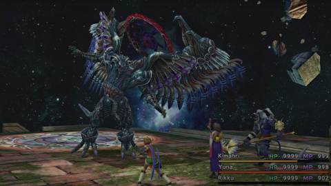 Fighting Dark Bahamut in Final Fantasy 10