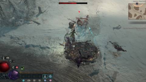 Fighting enemies in co-op in Diablo 4