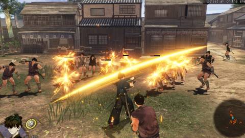 Fighting enemies in Fate Samurai Remnant