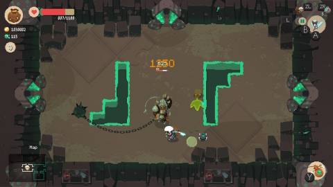 Fighting enemies in Moonlighter