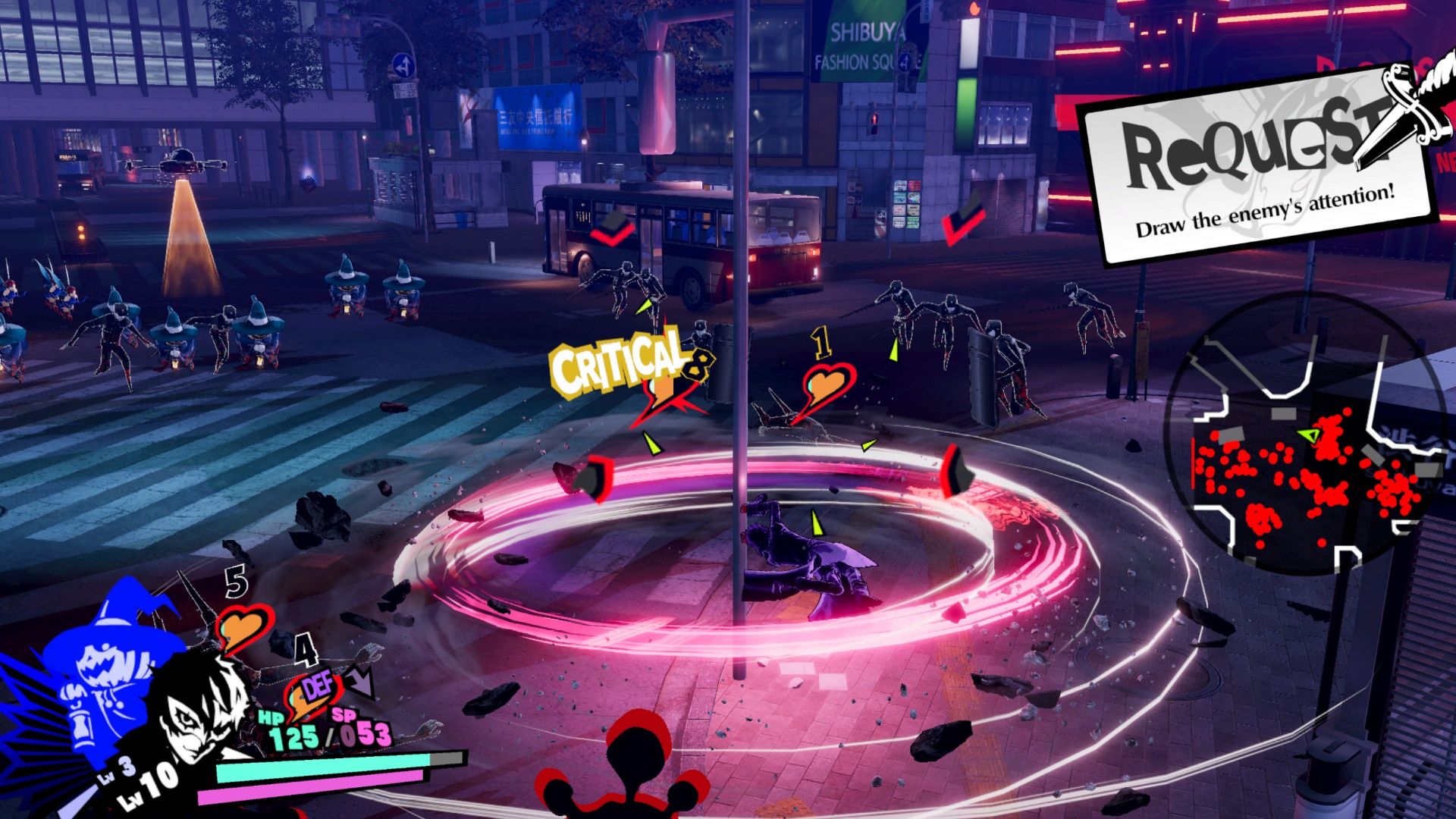 Fighting enemies in Persona 5 Strikers