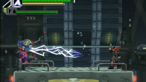 Fighting Gigabolt Man-O-War in Mega Man X8